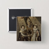 Het huwelijk van Louis XIII Vierkante Button 5,1 Cm (Voorkant /achterkant)