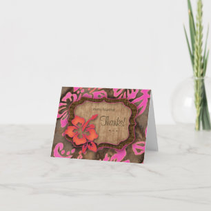 Het Huwelijk van Luau dankt u het roze van de Bedankkaart