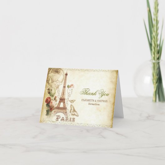 Het huwelijk van PARIJS dankt u kaarten (Voorkant)