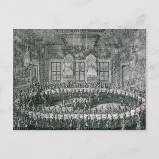 Het huwelijk van Peter I en Catherine in de winter Briefkaart (Voorkant)