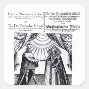 Het huwelijk van prinses Elizabeth Vierkante Sticker