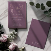 Het huwelijk van Roos Gold Calligraphy Wedding Folie Uitnodiging