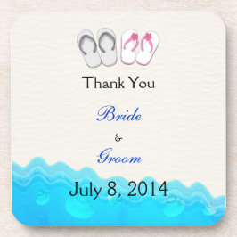 Het Huwelijk van Sandals van het strand dankt u Bier Onderzetter