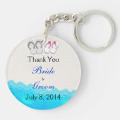 Het Huwelijk van Sandals van het strand dankt u Sleutelhanger (Achterkant)