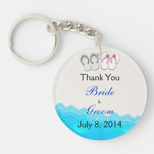 Het Huwelijk van Sandals van het strand dankt u Sleutelhanger (Voorkant)