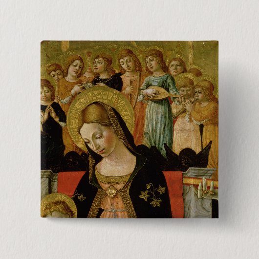Het huwelijk van Sint-Catherine van Siena Vierkante Button 5,1 Cm (Voorkant)