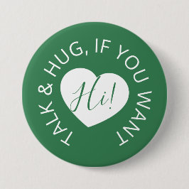 Het huwelijk van sociale afstanden, groen hart voo ronde button 7,6 cm