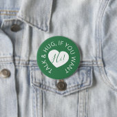 Het huwelijk van sociale afstanden, groen hart voo ronde button 7,6 cm (In situ)
