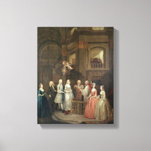 Het huwelijk van Stephen Beckingham en Mary Cox Canvas Afdruk