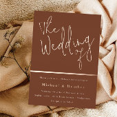 Het huwelijk van: Terracotta Rust Boho Roos Gold Folie Uitnodiging