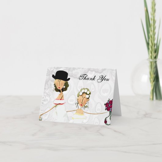 Het Huwelijk van twee Bruiden dankt u Bedankkaart (Voorkant)