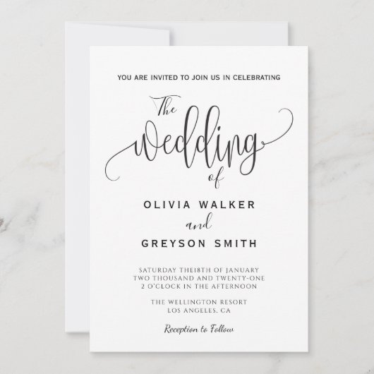 Het huwelijk van Uitnodiging (Voorkant)