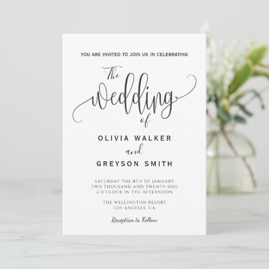 Het huwelijk van Uitnodiging (Staand voorkant)