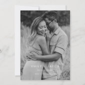 Het huwelijk van White Black Photo Elegant Kaart (Achterkant)