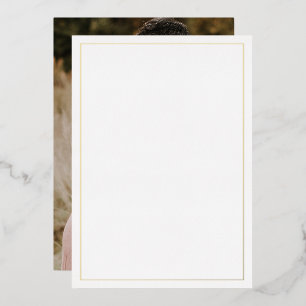 Het huwelijk van White Gold Photo Elegant Folie Uitnodiging