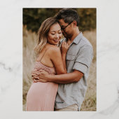 Het huwelijk van White Gold Photo Elegant Folie Uitnodiging (Achterkant)