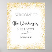 Het huwelijk van witte gouden enkels welkom poster (Voorkant)