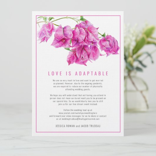 Het huwelijk veranderde in een live stream bougain kaart (Staand voorkant)