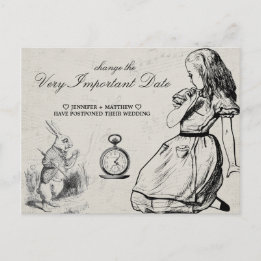 Het huwelijk verandert de Datum Alice in Wonderlan Briefkaart