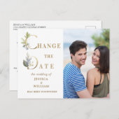 Het huwelijk verandert de Datum Elegant PHOTO aank Briefkaart (Voorkant / Achterkant)