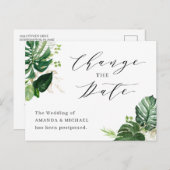 Het huwelijk verandert de Datum Tropische Palmblad Briefkaart (Voorkant / Achterkant)