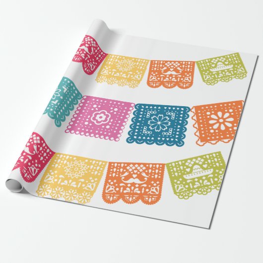Het huwelijk - Weddenschap Papel Picado Wedding Cadeaupapier (Uitgerold)