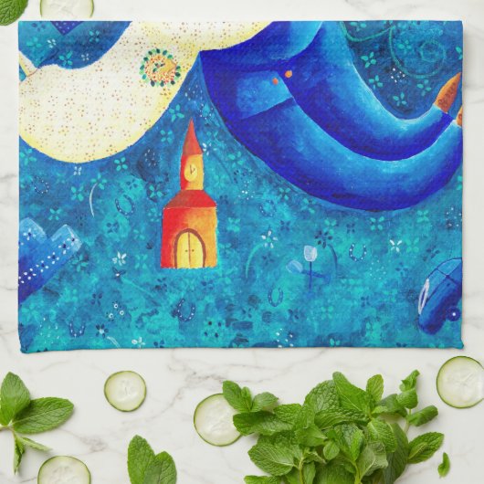 Het Huwelijks Schilderij Hedendaagse Kunst Theedoek (Gevouwen)