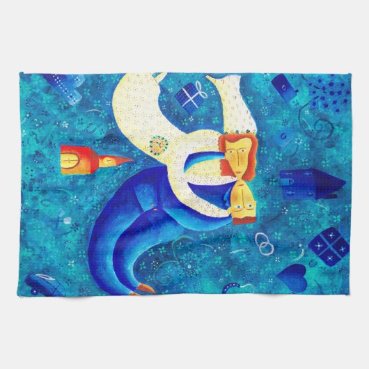 Het Huwelijks Schilderij Hedendaagse Kunst Theedoek (Horizontaal)