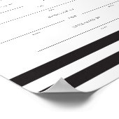 Het huwelijksakte Chic Stripes Keepslag Poster (Hoek)