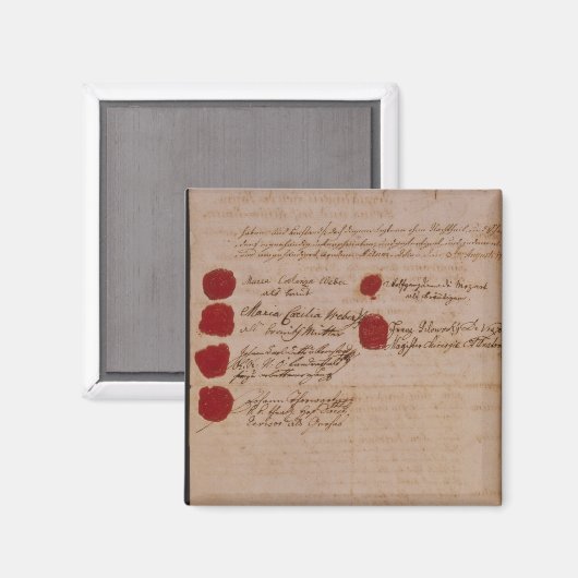 Het huwelijksattest Wolfgang, Mozart en Weber Magneet (Voorkant / Achterkant)