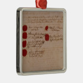 Het huwelijksattest Wolfgang, Mozart en Weber Metalen Ornament (Rechts)