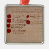 Het huwelijksattest Wolfgang, Mozart en Weber Metalen Ornament (Voorkant)