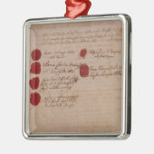 Het huwelijksattest Wolfgang, Mozart en Weber Metalen Ornament (Links)