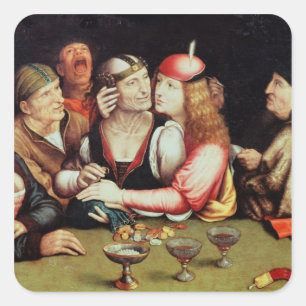 Het huwelijkscontract 2 vierkante sticker