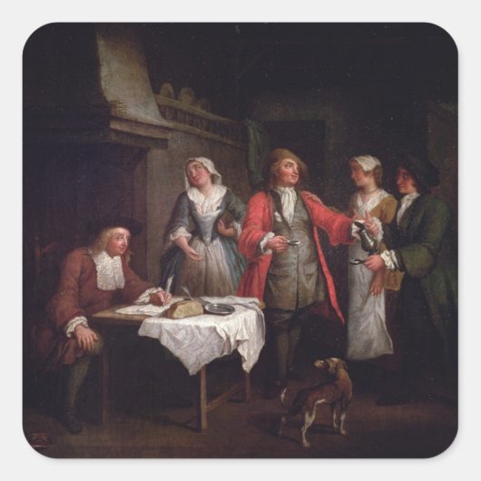 Het huwelijkscontract vierkante sticker (Voorkant)