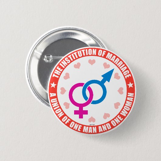 Het huwelijksinstituut ronde button 5,7 cm (Voorkant /achterkant)