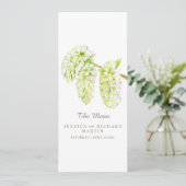 Het huwelijksmenu Groene willow waterverf Menu (Staand voorkant)