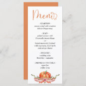 Het huwelijksmenu van de moderne herfstpompoenflor menu (Voorkant / Achterkant)