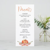 Het huwelijksmenu van de moderne herfstpompoenflor menu (Staand voorkant)