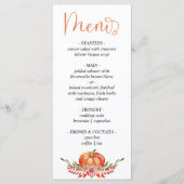 Het huwelijksmenu van de moderne herfstpompoenflor menu (Voorkant)