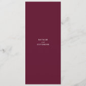 Het huwelijksmenu van de rotsflorale en de staartw menu (Achterkant)