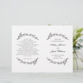 Het huwelijksprogramma is gevouwen. Zwart-wit bota (Staand voorkant)