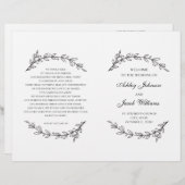 Het huwelijksprogramma is gevouwen. Zwart-wit bota (Voorkant / Achterkant)