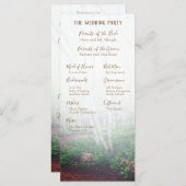 Het huwelijksprogramma van Enchanted Forest Programmakaart (Voorkant / Achterkant)