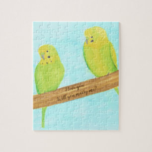 Het huwelijksvoorstel parakeets puzzel voor liefde