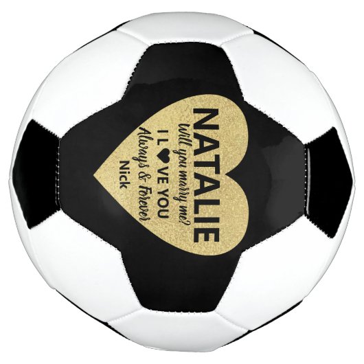 Het huwelijksvoorstel, wil je met me trouwen? voetbal (Gedraaid)