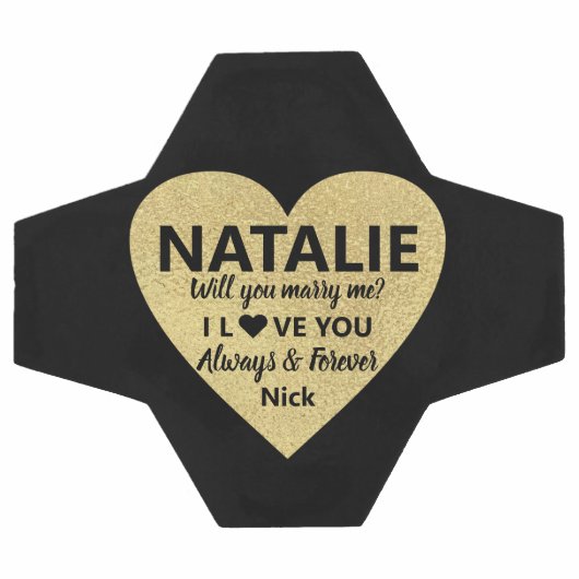 Het huwelijksvoorstel, wil je met me trouwen? voetbal (Enkel)