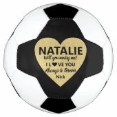 Het huwelijksvoorstel, wil je met me trouwen? voetbal (Voorkant)