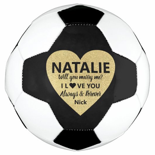 Het huwelijksvoorstel, wil je met me trouwen? voetbal (Voorkant)