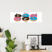 Het "I Love Donuts"-Poster Poster (Thuiskantoor)